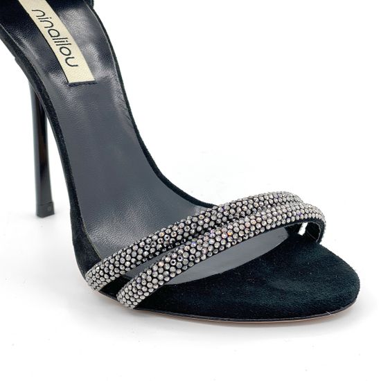 Босоножки Nina Lilou замшевые черные - фото 6, 