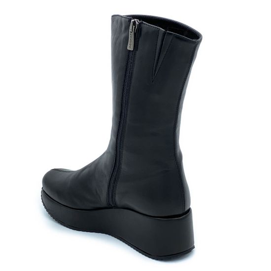 Полусапоги Kelton черные кожаные МЕХ - фото 3, 