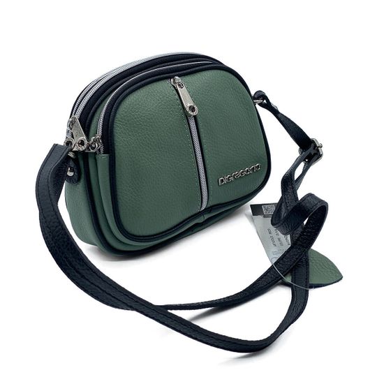 Сумочка Di Gregorio кросс-боди зеленая(ментол) кожаная маленькая - фото 2, 