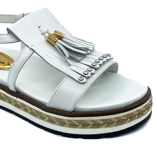 Босоножки Loretta Pettinari белые кожаные - фото 6, 