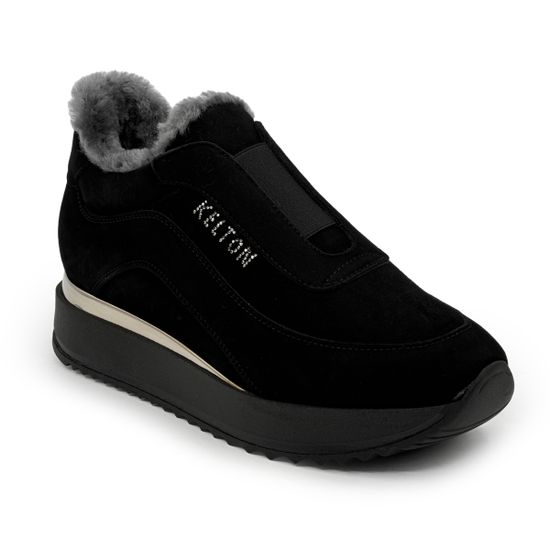 Полуботинки KELTON черные замшевые на меху - фото 2, AI0123M KEL NERO