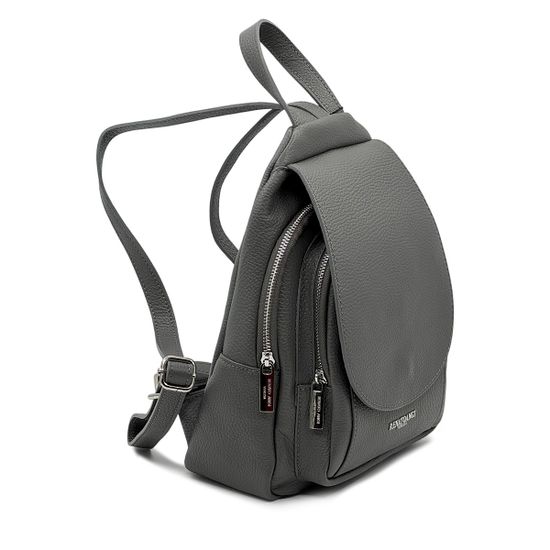 Сумка-рюкзак Renato Angi серая кожаная - фото 2, 3360401 RA GRIGIO