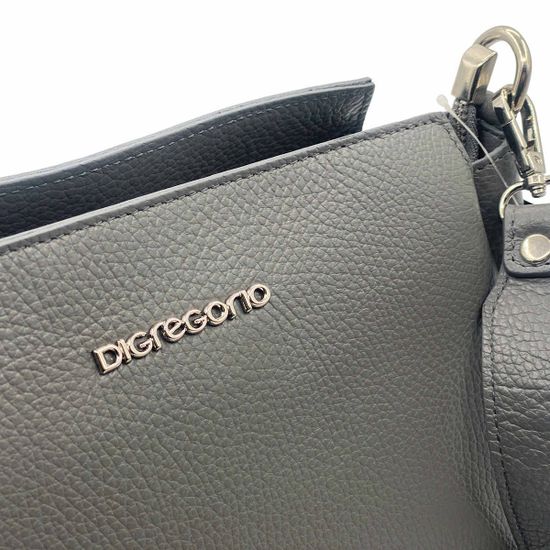 Сумка Di Gregorio серая кожаная - фото 4, 8862 DG GRIGIO