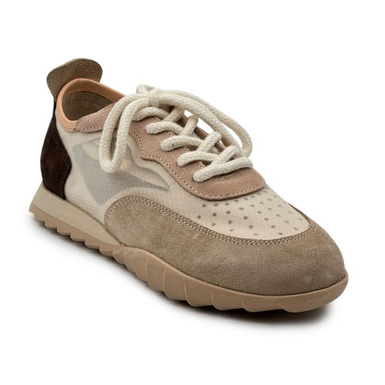 Кроссовки женские NILA NILA кожа/замша бежевые/черные - фото 2, ET210-3038A NIL BEIGE