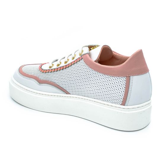 Кеды Ilasio Renzoni бело-розовые кожаные - фото 3, 4934 IR ROSA