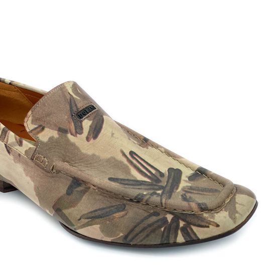 Мокасины Ernesto Dolani бежево-зеленые кожаные - фото 6, 