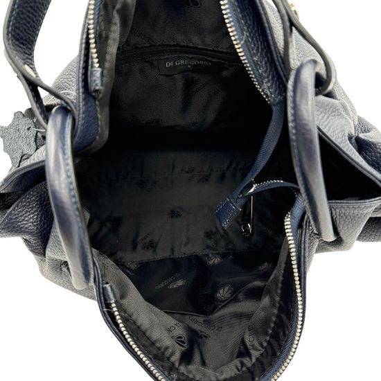 Сумка Di Gregorio черная темно-синяя - фото 5,