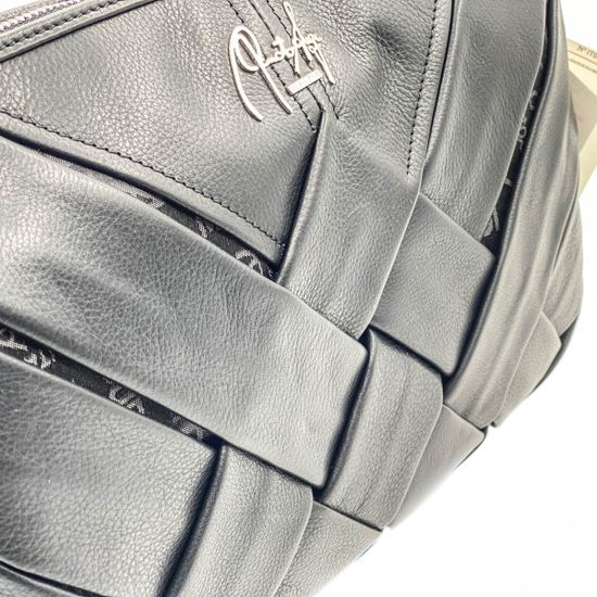 Сумка Renato Angi черная кожаная плетеная - фото 4, 