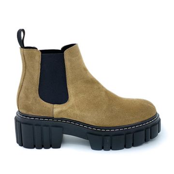 Ботинки Mimmu бежевые замшевые демисезонные - фото 1, E502E1 MIM CUOIO