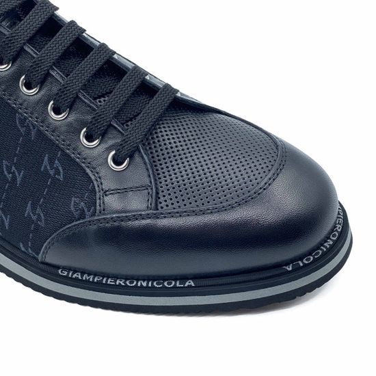 Кроссовки Giampieronicola черные кожаные с текстильными вставками - фото 6, 43612 GPN
