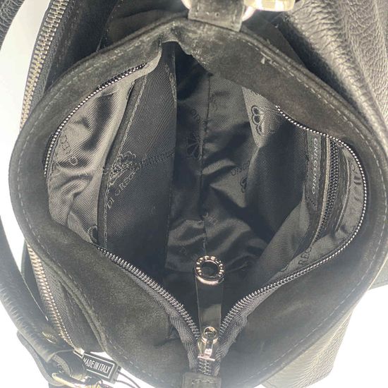 Сумка Di Gregorio черная замшевая - фото 6, 