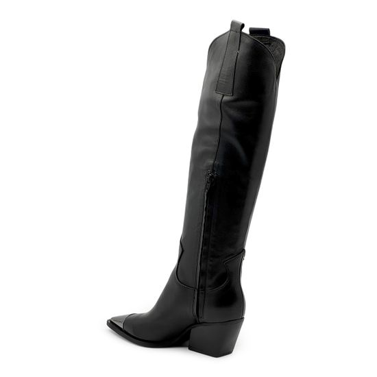 Сапоги казаки MIMMU черные кожаные демисезонные - фото 3, M855M2 MIM NERO