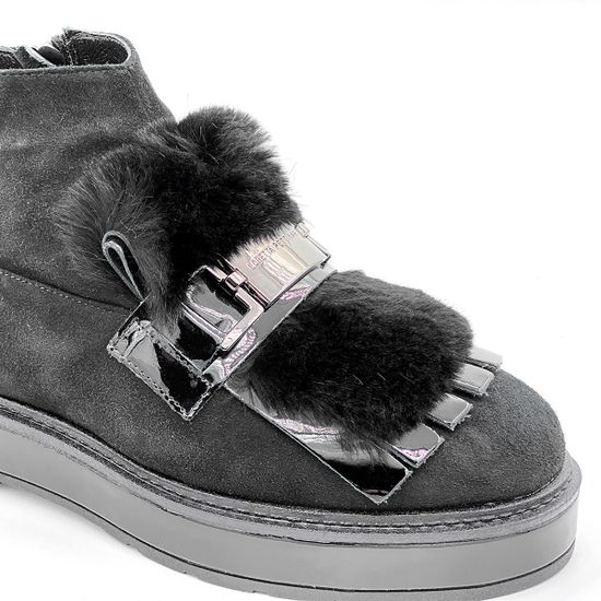 Ботинки Loretta Pettinari черные замшевые МЕХ - фото 6, 5603M-8034 LP