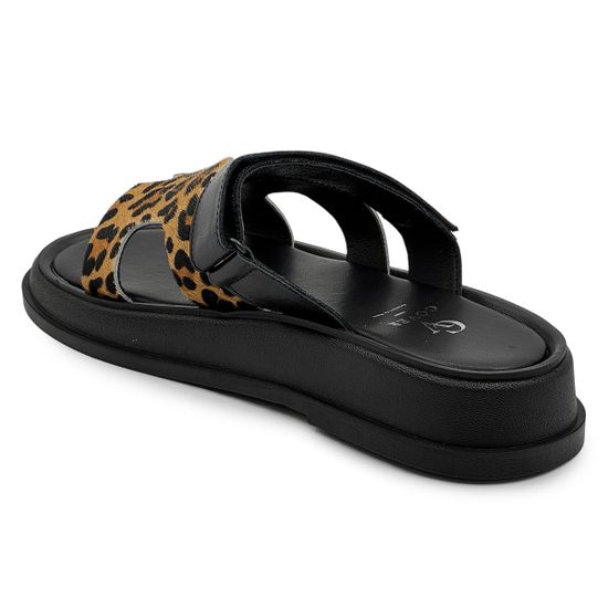 Сабо женские CVCOVER коричневые кожаные принт "леопард" - фото 3, 1623-26 COV LEO MORO