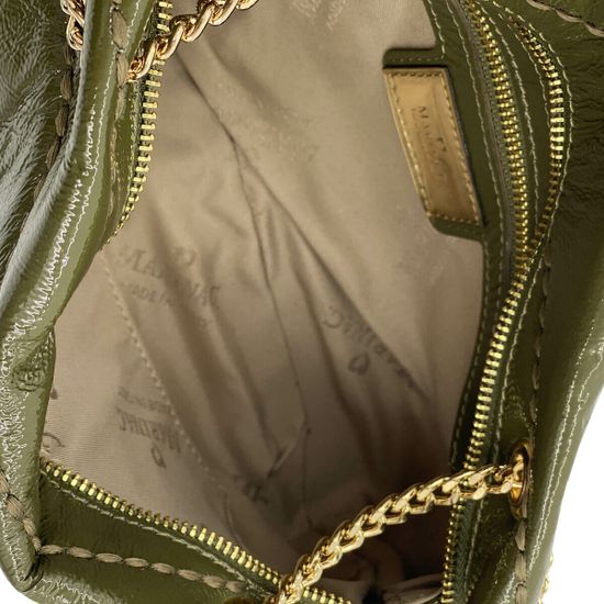 Сумка Marina Creazioni зеленая из стеганой лакированной кожи - фото 5, B6696 MC VERDE LAK