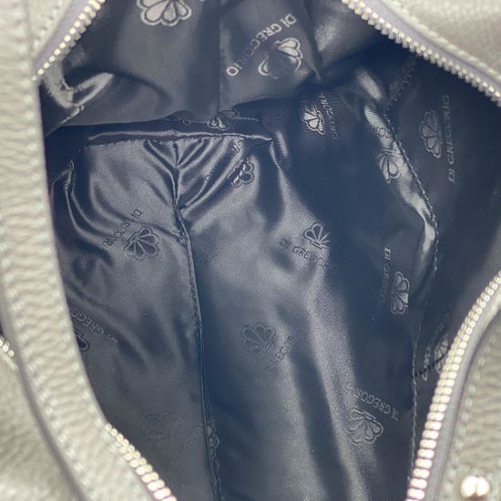 Сумка Di Gregorio серая кожаная - фото 5, 