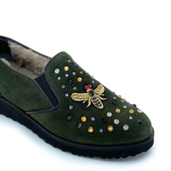 Полуботинки Marzetti зеленые замшевые МЕХ - фото 6, 