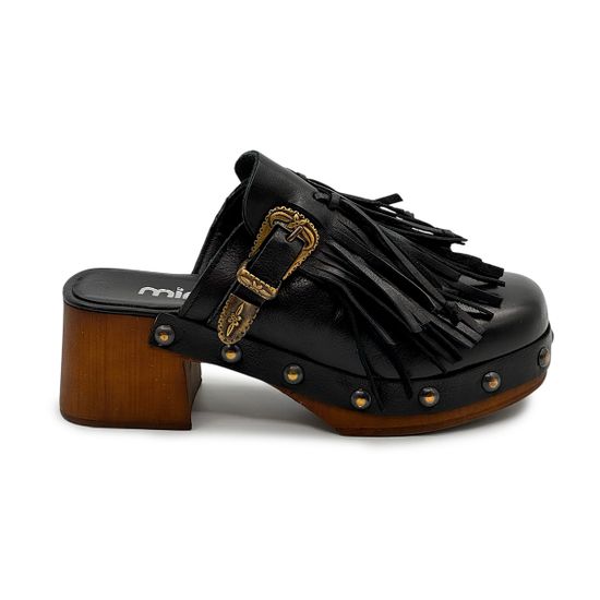 Сабо MIMMU черные кожаные - фото 1, M841M1 MIM NERO