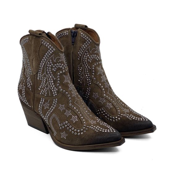 Ботинки казаки MIMMU коричневые замшевые демисезонные - фото 8, M702M14 MIM SESAMO