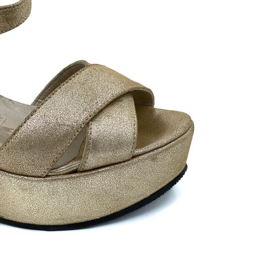 Босоножки Kelton золотые кожаные - фото 6, 