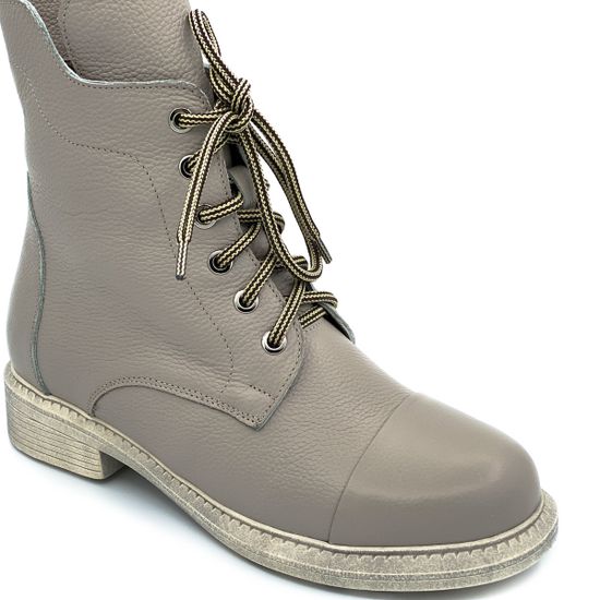 Ботинки Cover бежевые кожаные МЕХ - фото 5, 