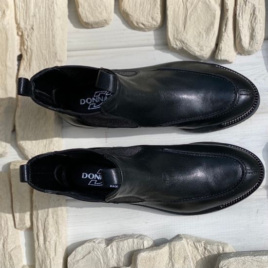 Ботинки Donna Soft черные кожаные демисезонные - фото 10, 