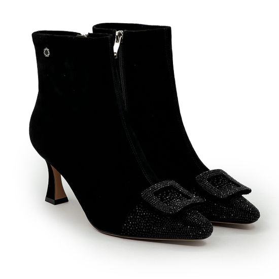 Ботильоны Tuffoni черные замша/стрейч со стразами демисезонные - фото 7, 5624030VL TUF