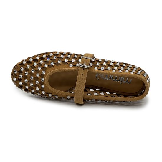 Туфли MIMMU бежевые из нубука с перфорацией - фото 5, M724M1 MIM BEIGE