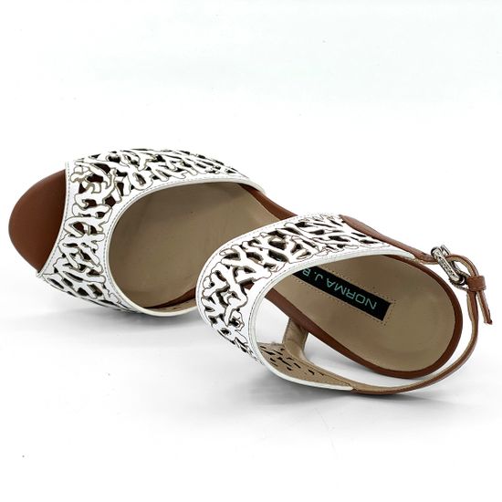 Босоножки Norma J. Baker кожаные белые - фото 5, 7590E5A NJ