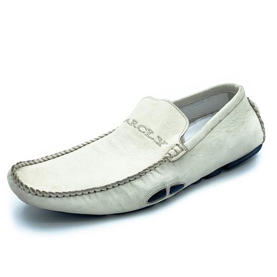 Мокасины Barcly белые кожаные - фото 2, 