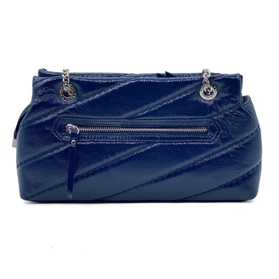 Сумка Marina Creazioni синяя из стеганой лакированной кожи - фото 3, B6696 MC BLU LAK