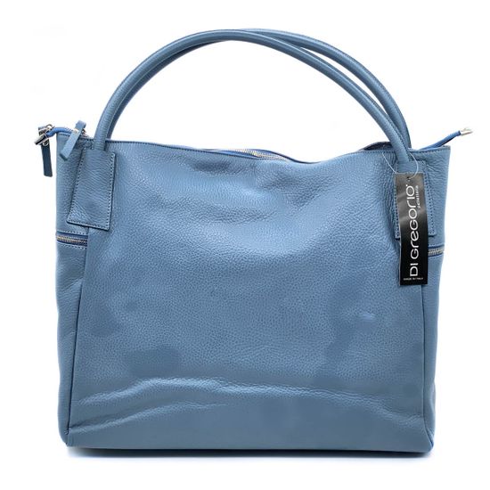 Сумка Di Gregorio голубая кожаная - фото 3, 