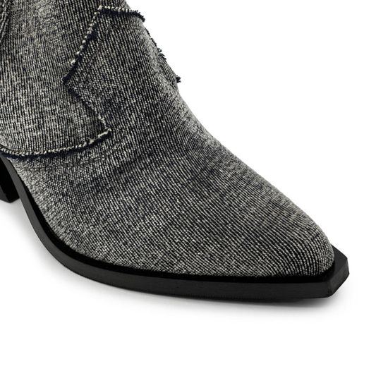 Ботинки казаки FRU.IT серые джинсовые с цепью демисезонные - фото 6, 8575 FR