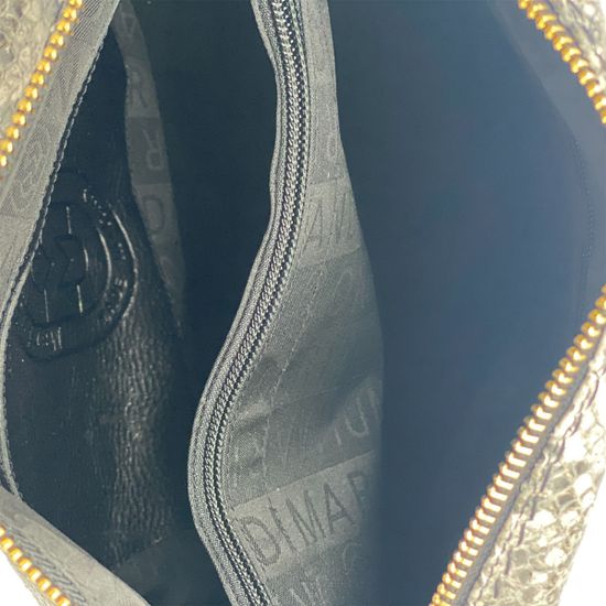 Сумка Marino Orlandi серая кожаная питон - фото 5,