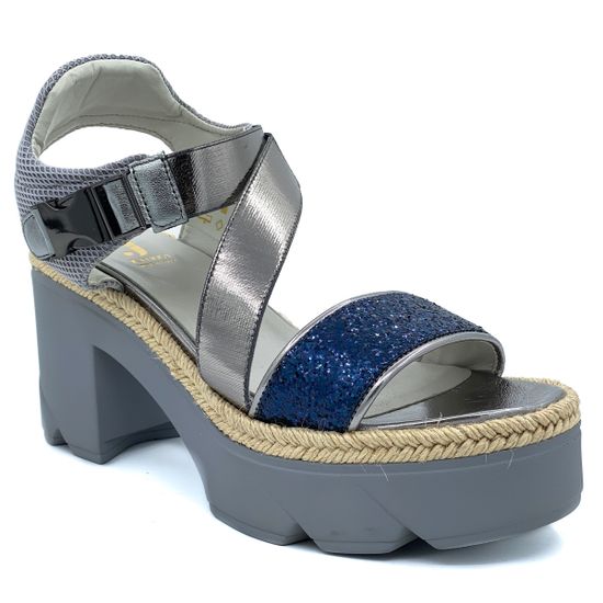 Босоножки Jeannot сине-серебряные кожаные - фото 2, 30181 JN