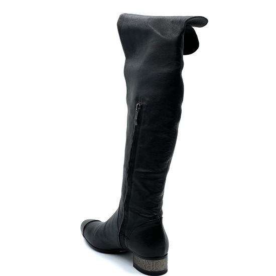 Ботфорты Renzi черные кожаные байка - фото 3, 