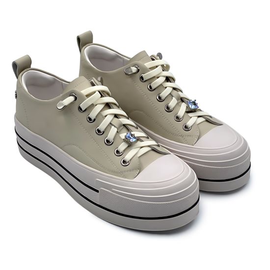 Кеды Tuffoni бежевые кожаные - фото 7, 