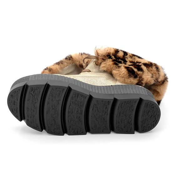 Ботинки Marzetti бежево-золотые кожаные МЕХ - фото 5, 