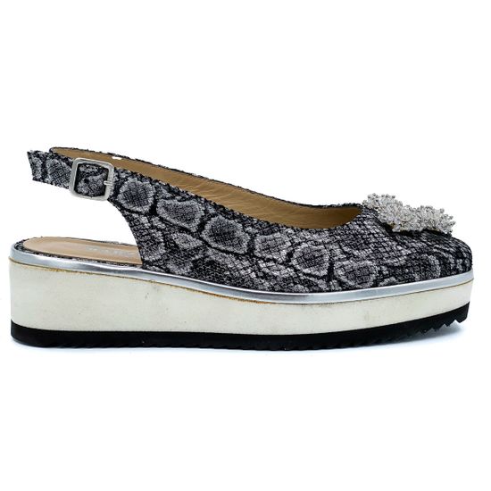 Босоножки Marzetti серые тиснение &quot;питон&quot; - фото 1, 7573D02 MZ