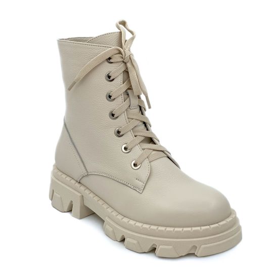 Ботинки Cover светло-бежевые кожаные Мех - фото 2, 21050-2 COV BIANCO