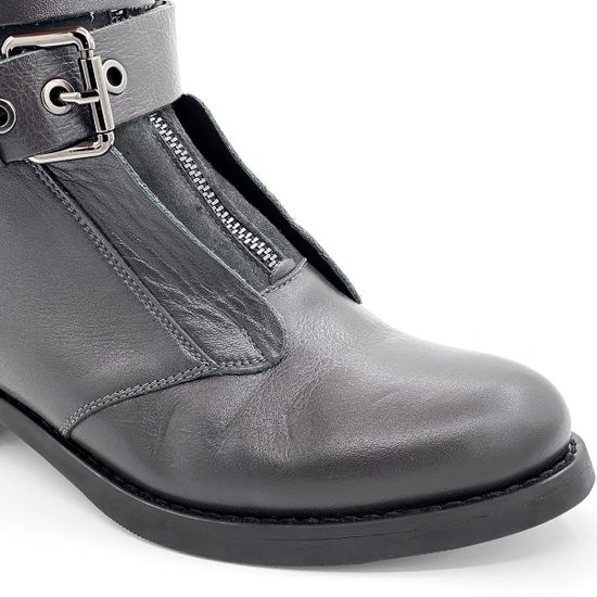 Ботинки Cover черные кожаные на байке - фото 5, 