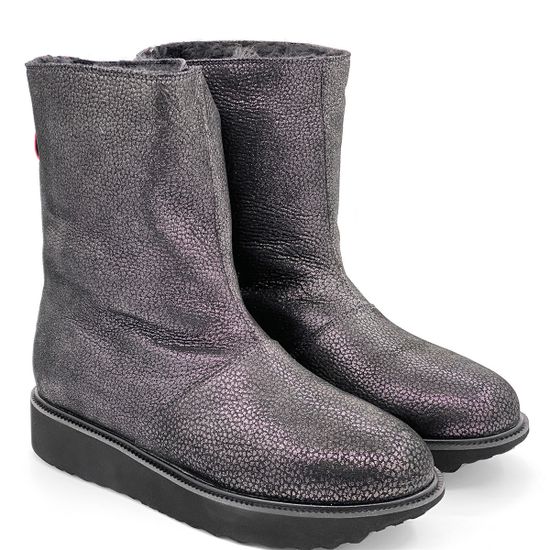 Ботинки Cover антрацит кожаные МЕХ - фото 7, 8091-2 COV