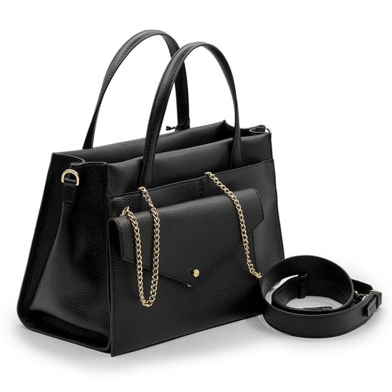 Сумка Loristella черная кожаная - фото 2, 