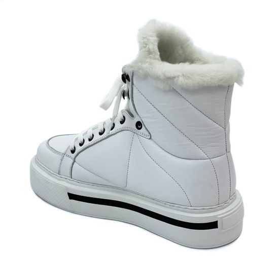 Ботинки Tuffoni белые кожаные МЕХ - фото 3, 3622002LF TUF