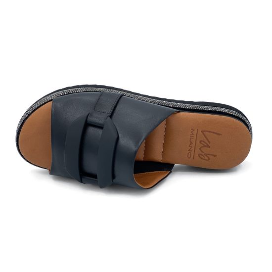 Шлепанцы Lab Milano черные кожаные - фото 5, 