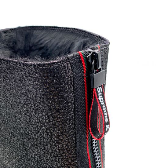 Ботинки Cover антрацит кожаные МЕХ - фото 6, 8091-2 COV