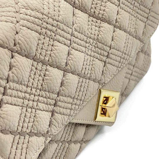 Сумка кросс-боди Marina Creazioni бежевая кожаная стеганая - фото 4, B6400 MC TRP265 BEIGE