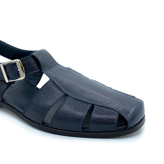 Сандалии Giampieronicola темно-синие кожаные - фото 6, 