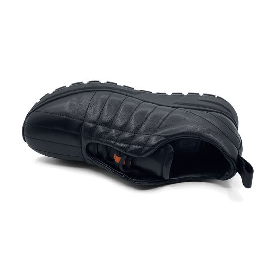 Кроссовки Lab Milano черные кожаные стеганные на меху - фото 5, 