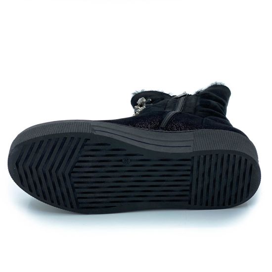 Ботинки Ilasio Renzoni черные замшевые МЕХ - фото 4, 